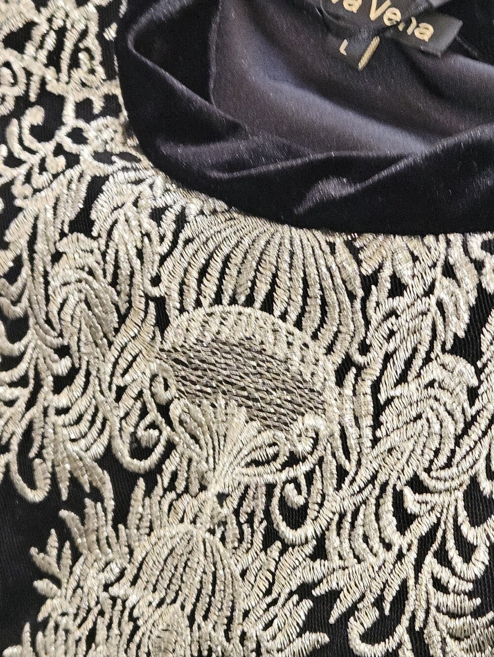 Stylewe Black & Gold Velvet Dress Size 4-6